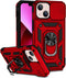 Hitaoyou Military Grade Shockproof Case for iPhone 13 - Heavy Duty Protective Case with Camera Cover & Kickstand - Red