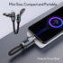 pzoz Portable Keychain Charger Short Cable with LED Display, 4-in-1 Multi USB C Fast Charging Combo for iPhone iPad