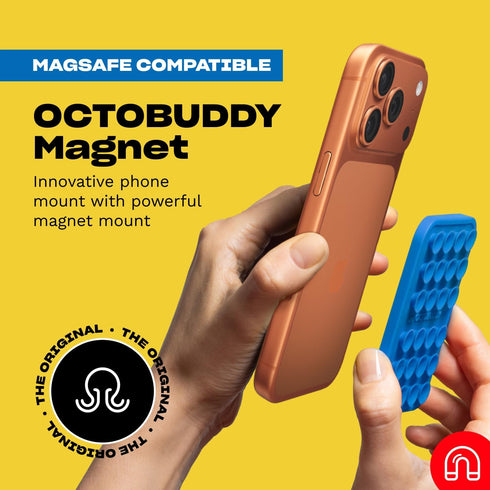 OCTOBUDDY 2.6 3.9, Magnet - Dual Magnetic & Suction Phone Mount - Magnetic-Compatible Silicone Mobile Holder