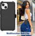 iPhone 12 Mini Heavy Duty Rugged Case with Belt Clip Holster & 2X Screen Protector - Shockproof, Dust-Proof (Black)