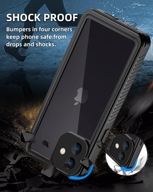 WIFORT iPhone 12 Mini Waterproof Case, Certified Water Proof & Military Protection with Built-in Screen Protector