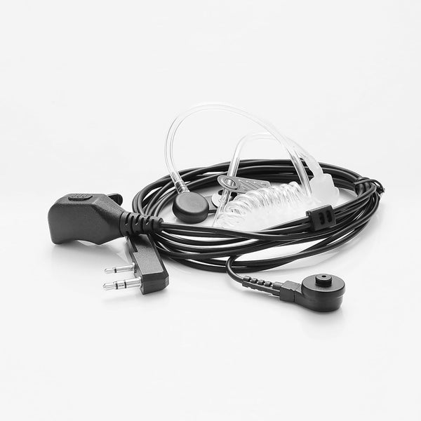 2-Wire K-Plug Earpiece Walkie Talkie Headset with Mic, Transparent Acoustic Tube for KENWOOD, Baofeng, Retevis Radios