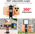 LEAPLIEXT 360 1/4" 3/8" 16/15/14/13, Metal Phone Holder for Tripod - Rotation with Arca Swiss Quick Release, & Thread