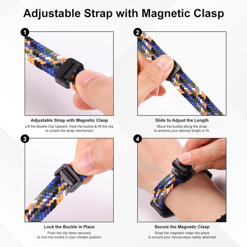 Adjustable Braided Wristband Compatible with Plaud NotePin & NotePin S AI Voice Recorder,Breathable Soft Wearable Strap