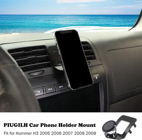 PIUGILH Car Magnetic Phone Holder Mount for Hummer H3 2005-2009, Aluminum Alloy Center Air Vent Double Flash Switch