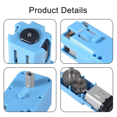 1:90 6v 10pcs Set mini dc Gear tt Motor with Metal Gears for rc Cars, Robots and DIY Toys - dc Geared Motor (Blue)