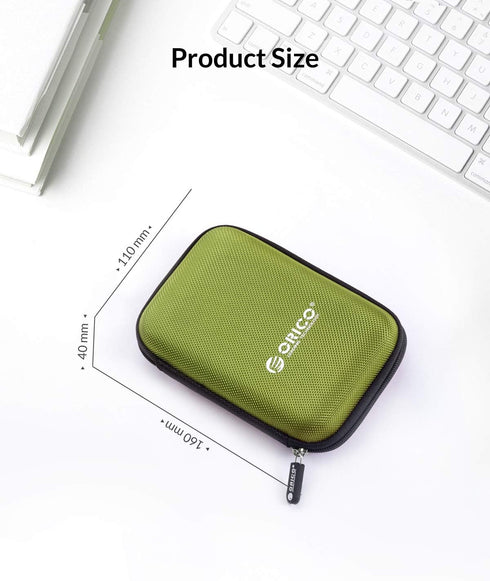 ORICO Hard Drive Case 2.5 inch External Drive Storage Bag, Waterproof Shockproof for Organizing HDD and Accessories,