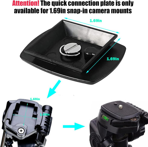 2-Pack Universal 43x43mm Quick Release Plate Set for Velbon Tripods, Compatible with CX-444, CX-888, CX-460, DF-50 - Durable, Easy-to-Use Quick Release System for Efficient Photography