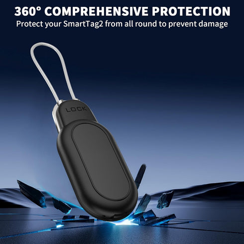 2 Pack Wire Cable Lock Case Cover for Samsung Galaxy SmartTag2, Waterproof