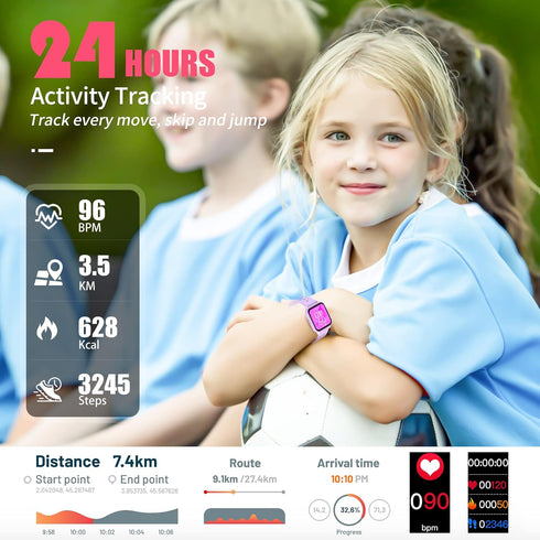 Kids Smart Watch with 20 Sports Modes, Fitness Tracker for Girls Boys Age 6+ with Sleep Monitor and Step Counter