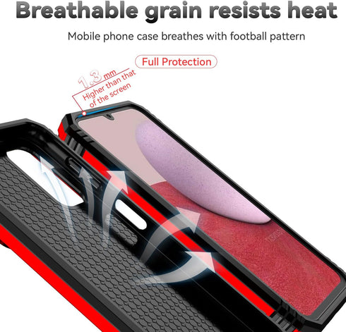 SunStory A14 5G A14 5G,Red Phone Case for Samsung Galaxy Case with HD Screen Protector & Slide Camera Cover & Rotated