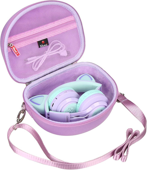 Mchoi Hard Case for Riwbox CT-7 Pink/Jack CT-7S Cat Green/iClever IC-HS01 Headphones, Travel Protective Case