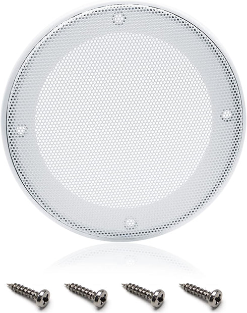 Fielect 8" Speaker Grill Cover White Speaker Grill Mesh Round SubWoofer Grille Car Speaker Grill Cover Guard Replacement