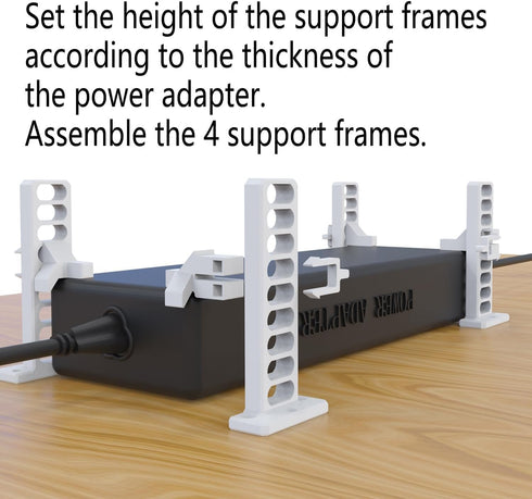 LekWinGi Universal Under Desk Mount for Power Brick Holder Docking Station Mount Power Strip (Black)