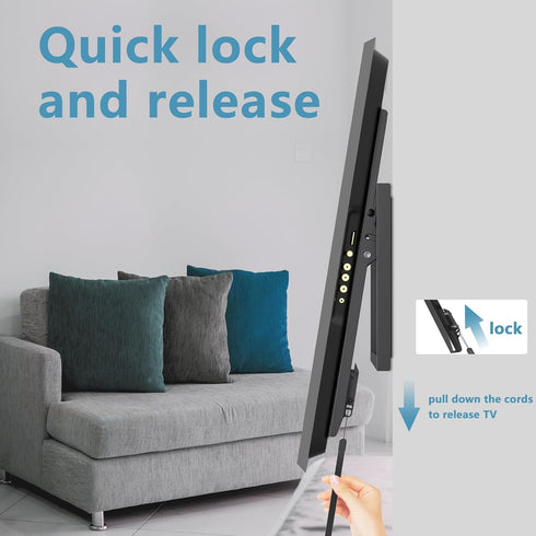 Fixed TV Wall Mount for 26-60 Inch TVs, Low Profile with Quick Release Lock, Ultra Slim Bracket, Max VESA 400x400mm