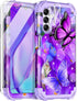 Rancase Butterfly Galaxy A15 5G Case: Three-Layer Heavy Duty Shockproof with 2 Tempered Glass Protectors, 6.5 inch.