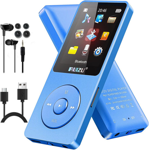 RUIZU 64GB MP3 Player with Bluetooth 5.3, Weight 0.055 lbs, Portable Music Player