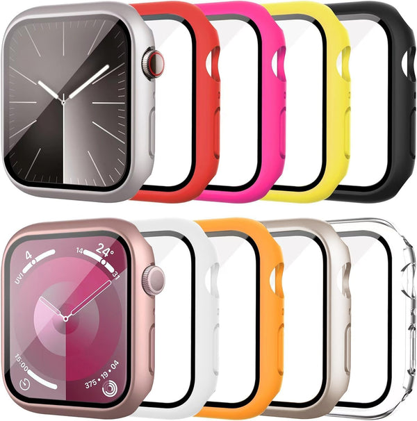 10 Pack Case with Tempered Glass Screen Protector for Apple Watch Series
