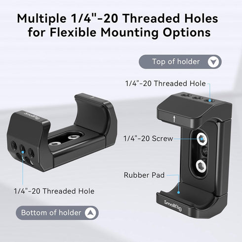 SmallRig Aluminum Power Bank Holder, Powerbank Mount Clamp Compatible with Width Range: 53 mm–84 mm and Thickness
