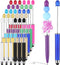 Qilery 30 Pcs Beaded Pens with Stylus Tips, Plastic Beaded DIY 2-in-1 Stylus for Rubber Touch Screen Handwriting,