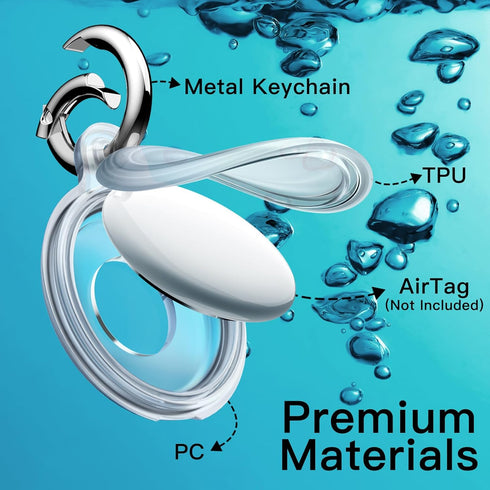 JETech 4 Pack Waterproof Case for AirTag with Keychain, Full Body Anti-Scratch Holder for Kids, Pet Collar, Keys