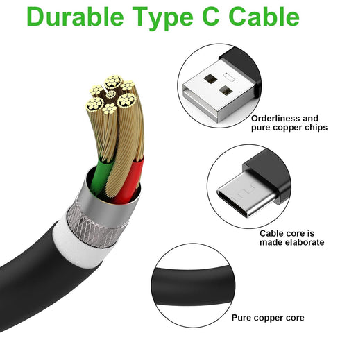 USB Type C Charger Cable for JBL Charge 5, Pulse 4, Flip 5 Wireless Speakers, Jabra Elite 75t Earbuds (5FT)