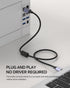 10ft 2.0 USB Printer Cable, USB A to B Cable with Ferrite Bead, Gold-Plated Connector, Nylon Braided Cord Compatible