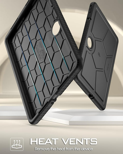 Poetic TurtleSkin Case for OnePlus Pad 2, 12.1 inch (2024), Heavy Duty Shockproof Rugged Silicone Cover, Black