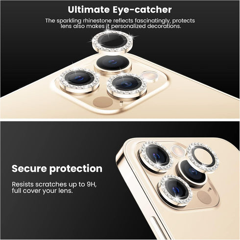 Tensea Camera Lens Protector for iPhone 13 Pro/iPhone 13 Pro Max - Bling Protection Tempered Glass Screen Protector
