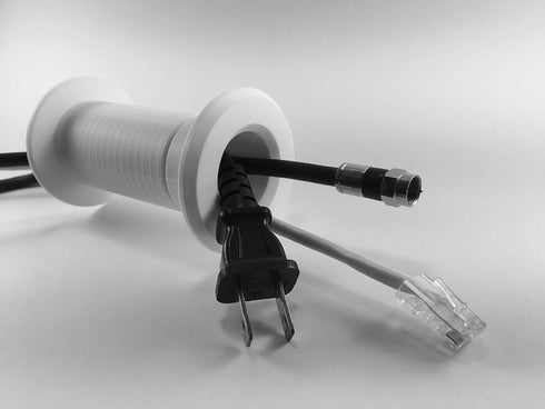 1.20" ID Cable Pass Through Wall Port, 3 5/8" - 5 1/4" Wall Thickness, Pass Cables from One Side of a Wall