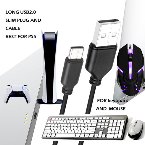 Long USB A Mouse 20FT, High Performance Wired Mouse for Windows PC Desktop, Laptop, Notebook, Mac, for Righty or Lefty