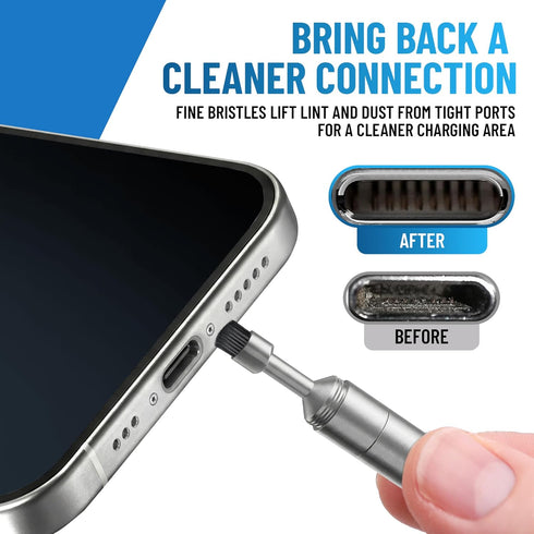 Reset PortPlugs SIM Tray Ejector Tool + Charging Port Cleaning Brush for Phones & Earbuds - SIM Card Removal Tool, Pin
