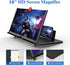 18" Screen Magnifier for Cell Phone, 3D HD Enlarger Projector for Movies and Gaming, Foldable Phone Stand