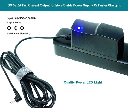 5V 2A AC Power Adapter, Wall Charger Power Adaptor with 3.5mm x 1.35mm Connector for Tablets, CCTV, LED Strip Lights (1)