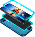 for iPhone 11 Case, Heavy Duty Shockproof Dropproof Dustproof 3-Layer Protection Hard Cover 6.1 inch, Turquoise