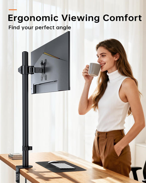 H&C(hcck&Cllassp) 13-27'' 31.5 Inch 17.6lbs 75x75-100x100mm Monitor Arm Desk Mount for Monitors, Single Extra Tall