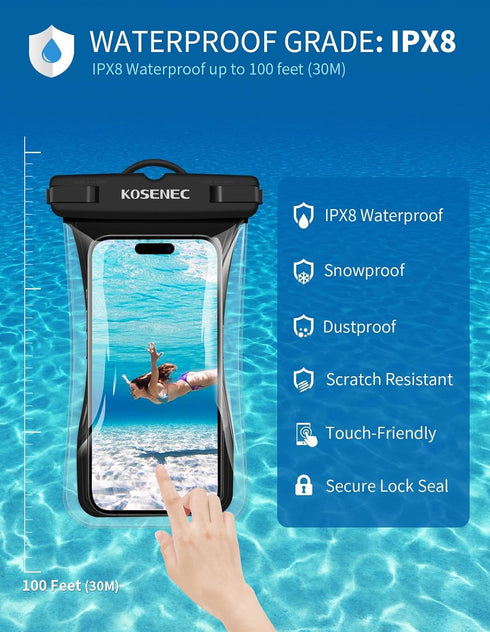 Universal Waterproof Phone Case with Lanyard, 2 Pack Floating Pouch, 2024 Phone Water Protector for Beach and Travel