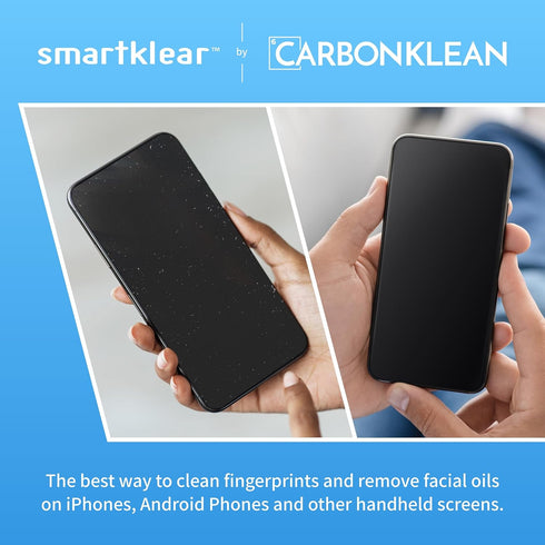 SmartKlear Smart Phone Screen Cleaner, Compatible with iPhones, Androids, Carbon Microfiber Tech, Injected Blue