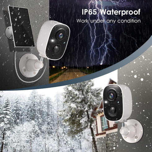 GMK 2K 2-Way 3MP IP65 Solar Security Camera Wireless Outdoor, with Solar Panel Color Night Vision Motion Detection Talk