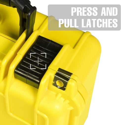 Hard Case 14x 11.5x 6 Inch, Portable Waterproof Protective Camera Case with Customizable Foam, Yellow