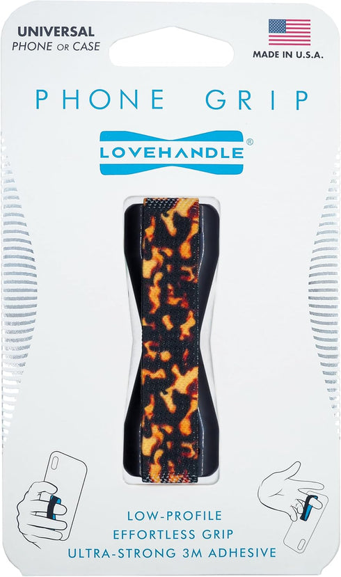 LOVEHANDLE Phone Grip for Most Smartphones and Mini Tablets, Tortoiseshell