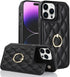 iPhone 13 Pro Max Wallet Case with Card Holder, 360° Rotation Ring Kickstand, Leather Protective Case, Black