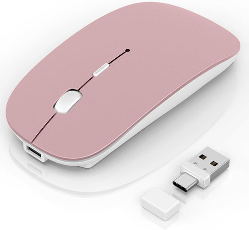 Gizdot Wireless Mouse for Laptop/MacBook Air/Pro & iPad, Mouse Jiggler Mode Bluetooth 5.2/2.4G