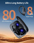 PocBuds Bluetooth Headphones Wireless Earbuds, 80hrs Playtime, Digital Display Sports Ear Buds with Earhook