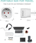 European to USA Plug Adapter, EU to US Plug Adapter, Europe to USA Travel Converter for Most of Europe EU Spain France Type C/E/F Plugs to US Power Adapter, 1-Pack.