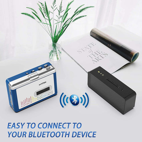 Bluetooth Cassette Player with Headphone, Portable Tape Player with Bluetooth Output, 2 AA Battery or USB Power Supply