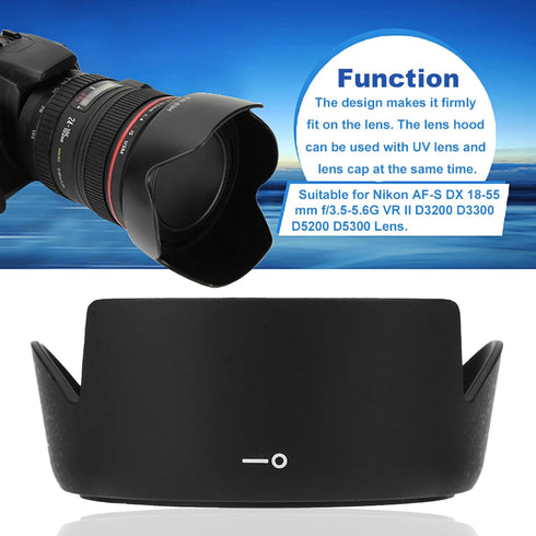 Camera Lens Hood HB 69 for Nikon AF S DX 18-55mm f/3.5-5.6G VR II D3200 D3300 D5200 D5300 Lens
