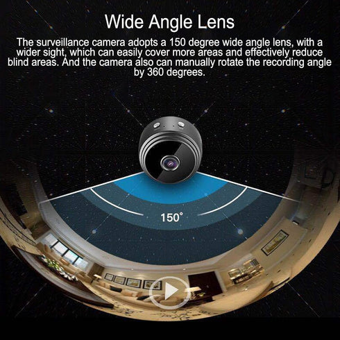 Security Camera, Intelligent Night IP Remote Monitor with Magnet Bracket, 90 Degree Wide Angle Lens for Home