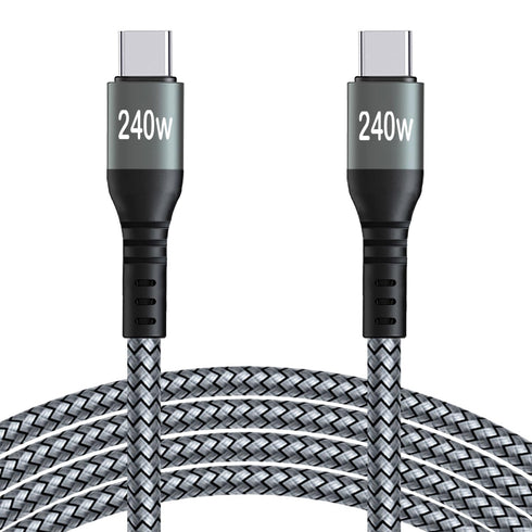 15FT 240W USB C to USB C Super Fast Charging Cable, Nylon Braided Type C to Type C Charge Cable Compatible with iPhone
