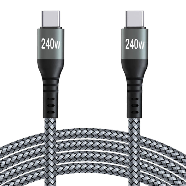 15FT 240W USB C to USB C Super Fast Charging Cable, Nylon Braided Type C to Type C Charge Cable Compatible with iPhone